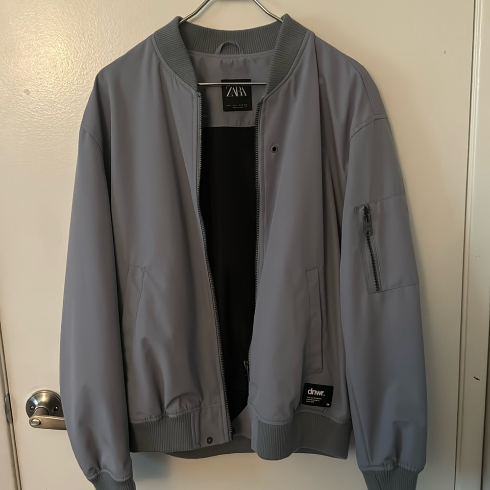 Zara Man x DNWR Grey Zip-Up Lightweight Bomber Jacket